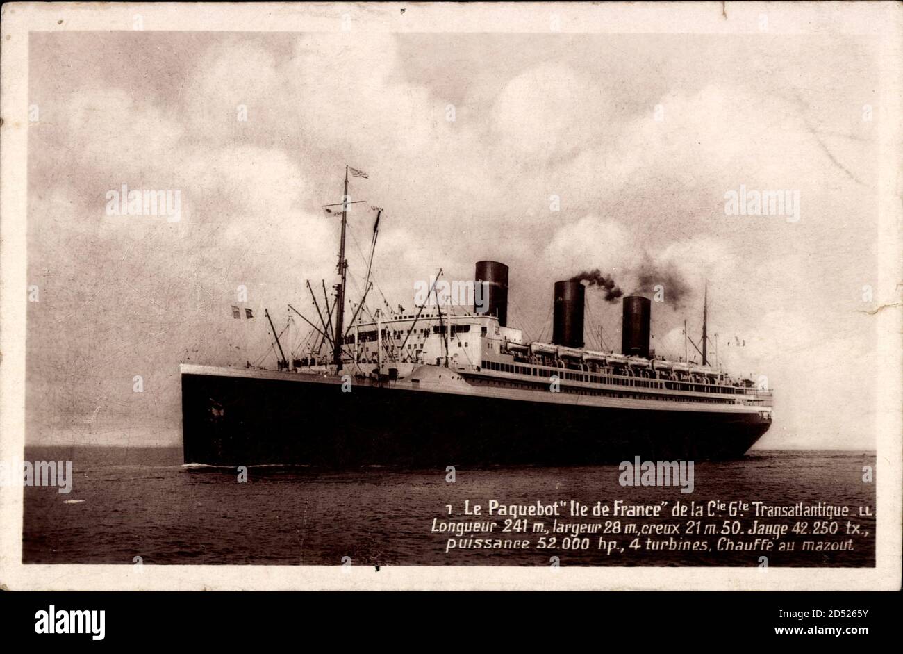 Photo Argentique Vintage Brest - Paquebot Transatlantique LE PARIS - Tirage Original N&B