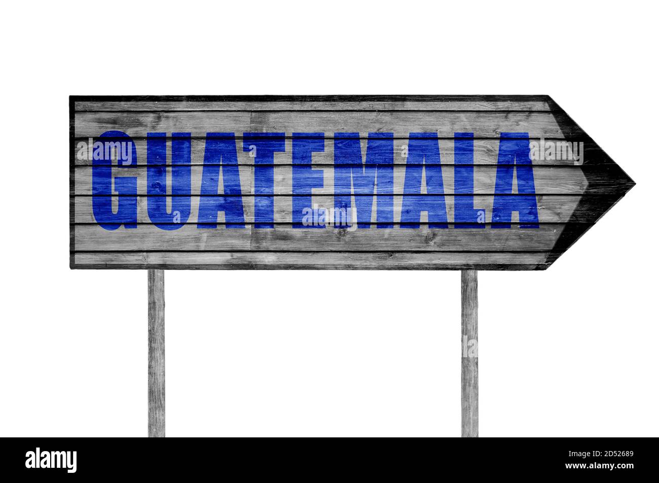 Guatemala wooden sign with beach background Stock Photo