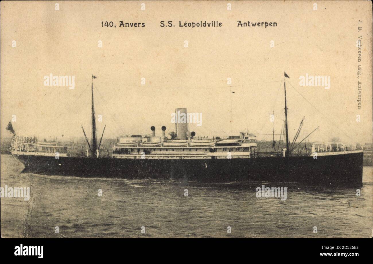 Antwerpen, S.S. Léopoldville, Compagnie Maritime Belge, Belgian Line | usage worldwide Stock Photo