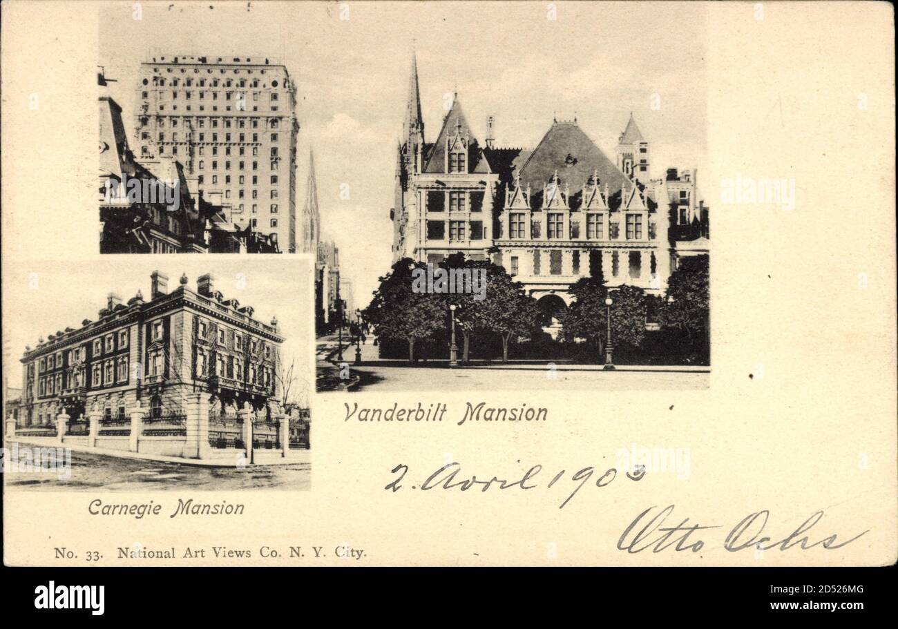 New York USA, Vanderbilt Mansion, Carnegie Mansion | usage worldwide Stock Photo