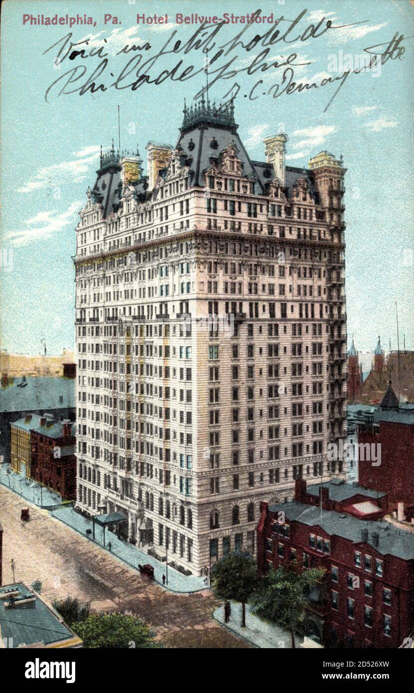Philadelphia Pennsylvania, Hotel Bellevue Stratford usage worldwide