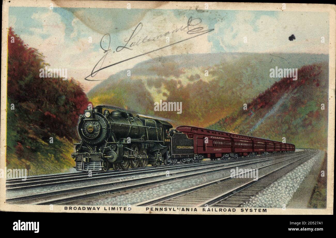 Pennsylvania USA, Broadway Limited, Pennsylvania Railroad System usage worldwide Stock Photo