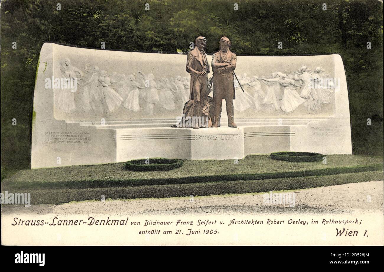 Wien Innere Stadt, Strauss Lanner Denkmal, Bildhauer Franz Seifert, R.  Oerley | usage worldwide Stock Photo - Alamy