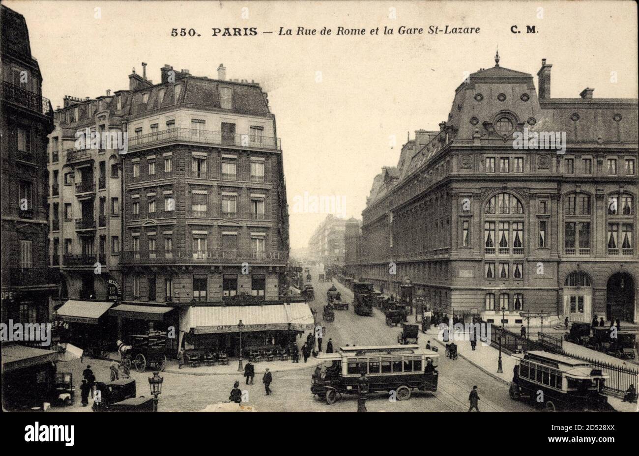 Paris Rome Road Paris, vue générale de la Rue de Rome et la Gare St. Lazare | usage ...