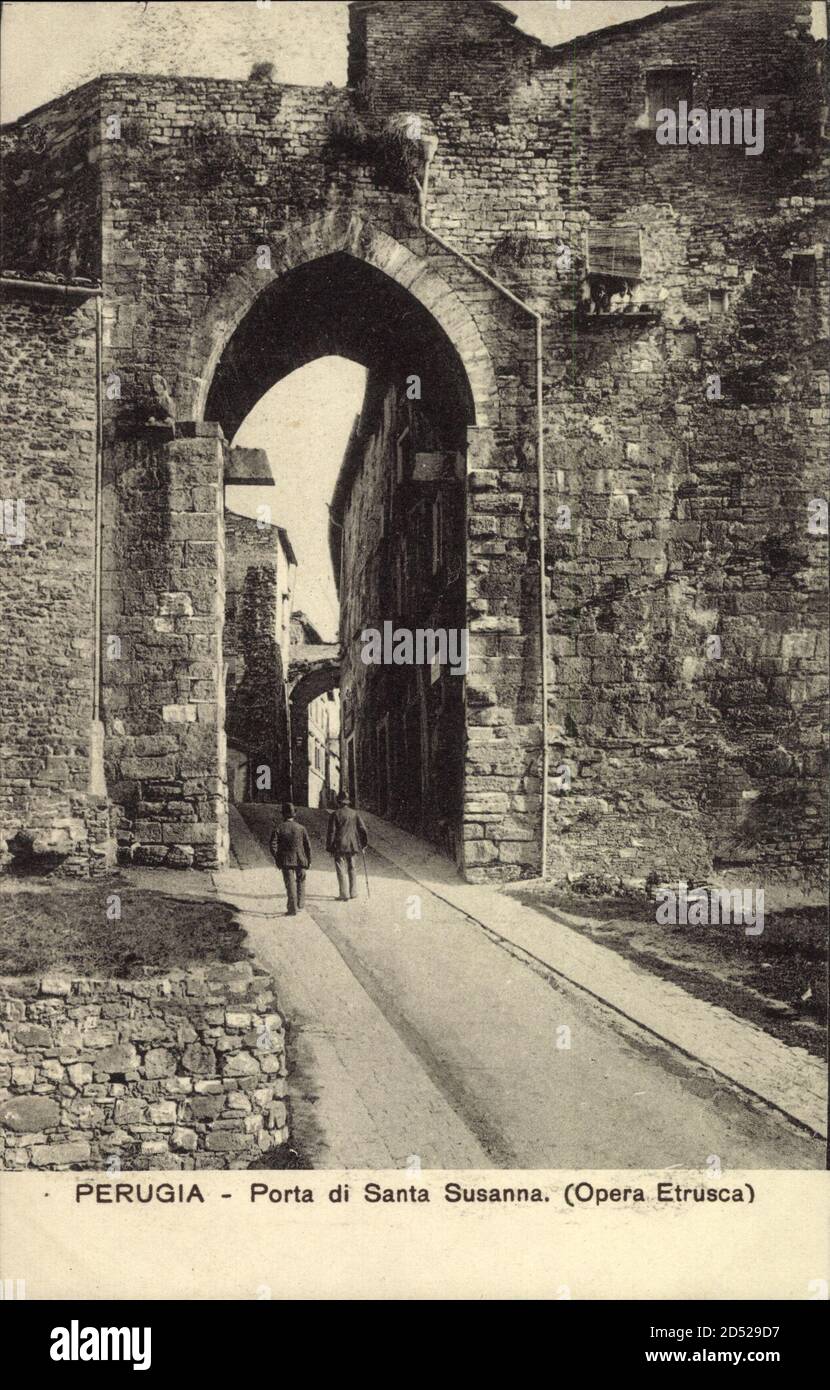 Perugia Umbria, Porta di Santa Susanna, Opera Etrusca | usage worldwide  Stock Photo - Alamy