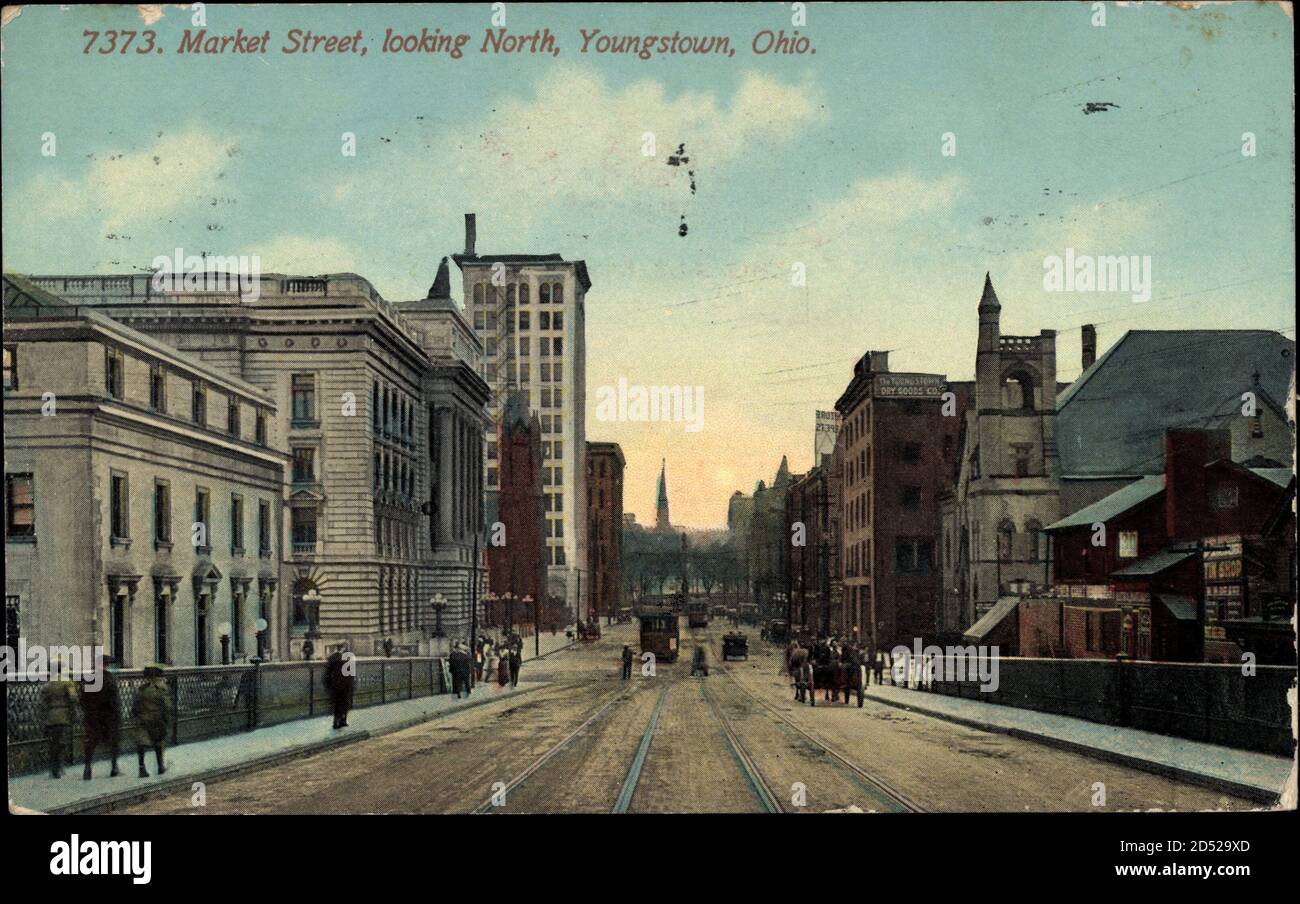 Youngstown Ohio, view of the Market Street, looking North usage