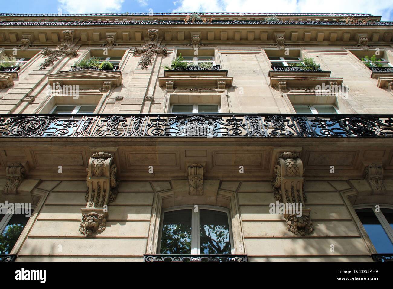 hausmannian residential building in paris (france) Stock Photo