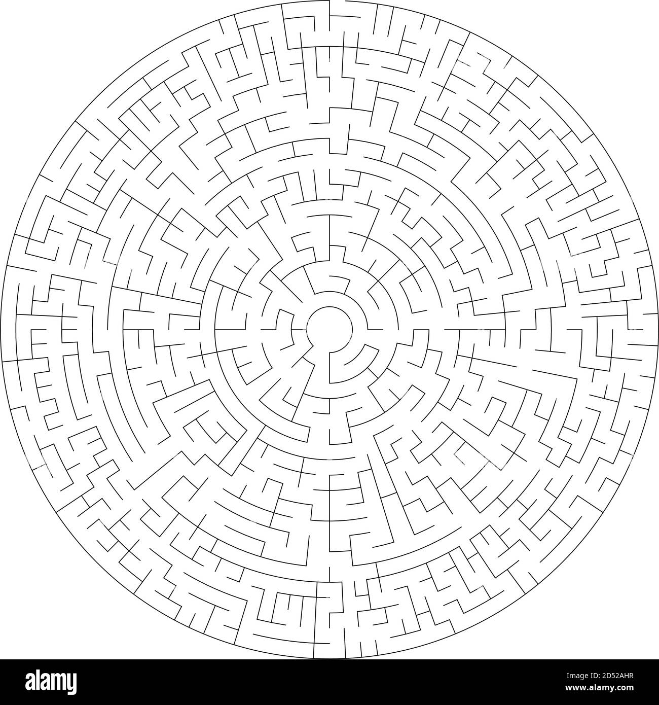 Solvable circle, circular Maze, Labyrinth. Puzzle game. (The Stroke ...