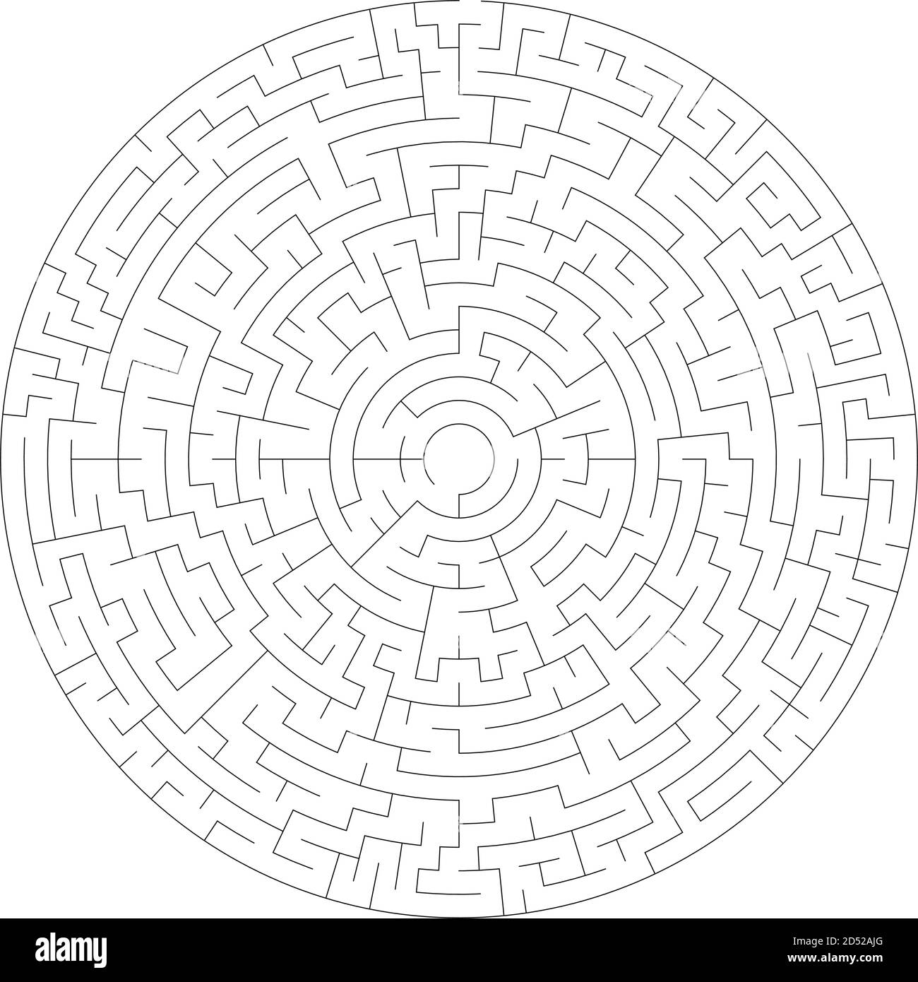 Solvable circle, circular Maze, Labyrinth. Puzzle game. (The Stroke ...