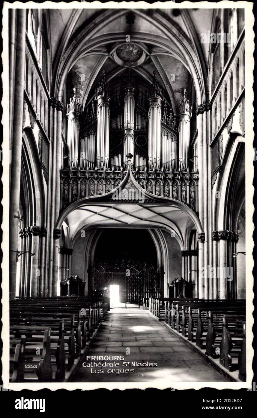 Fribourg, Cathedrale Saint Nicolas avec les orgues usage worldwide