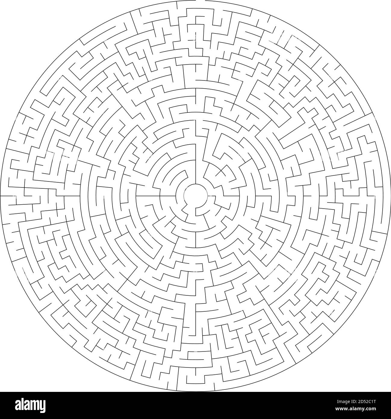 Solvable circle, circular Maze, Labyrinth. Puzzle game. (The Stroke ...