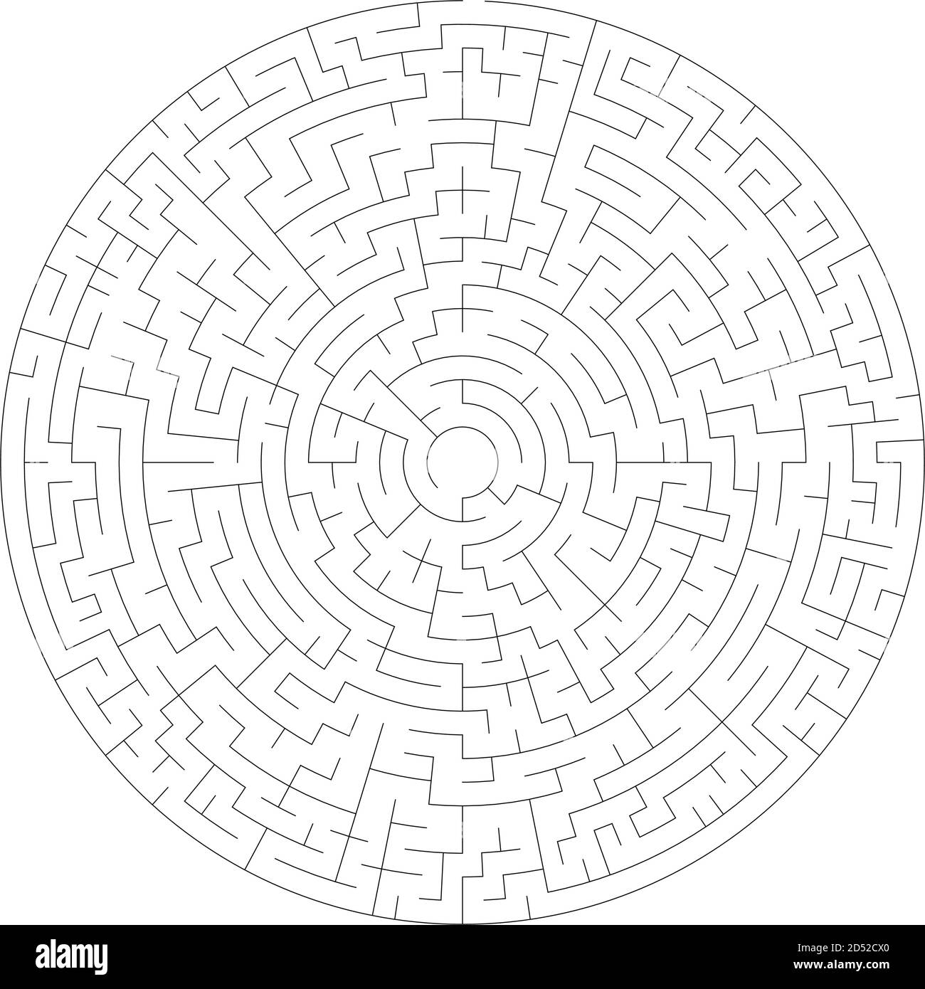 Solvable circle, circular Maze, Labyrinth. Puzzle game. (The Stroke ...