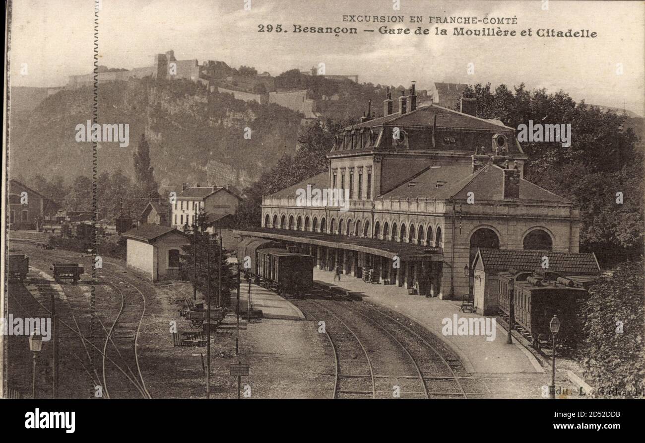 Besançon Doubs, Gare de la Mouillère et Citadelle | usage worldwide Stock Photo