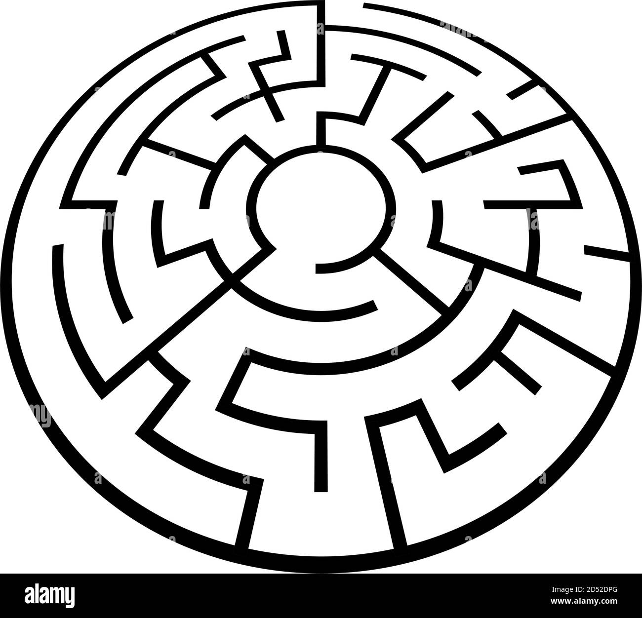 Solvable 3D maze, labyrinth, puzzle game vector illustration Stock