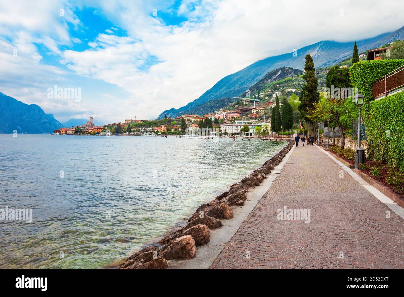 Malcesine old town on the shore of Lake Garda in Verona province, Italy Stock Photo