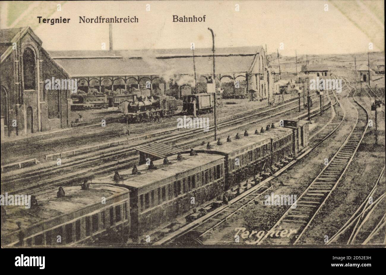 Tergnier Aisne, vue générale de la gare, Bahnhof usage worldwide