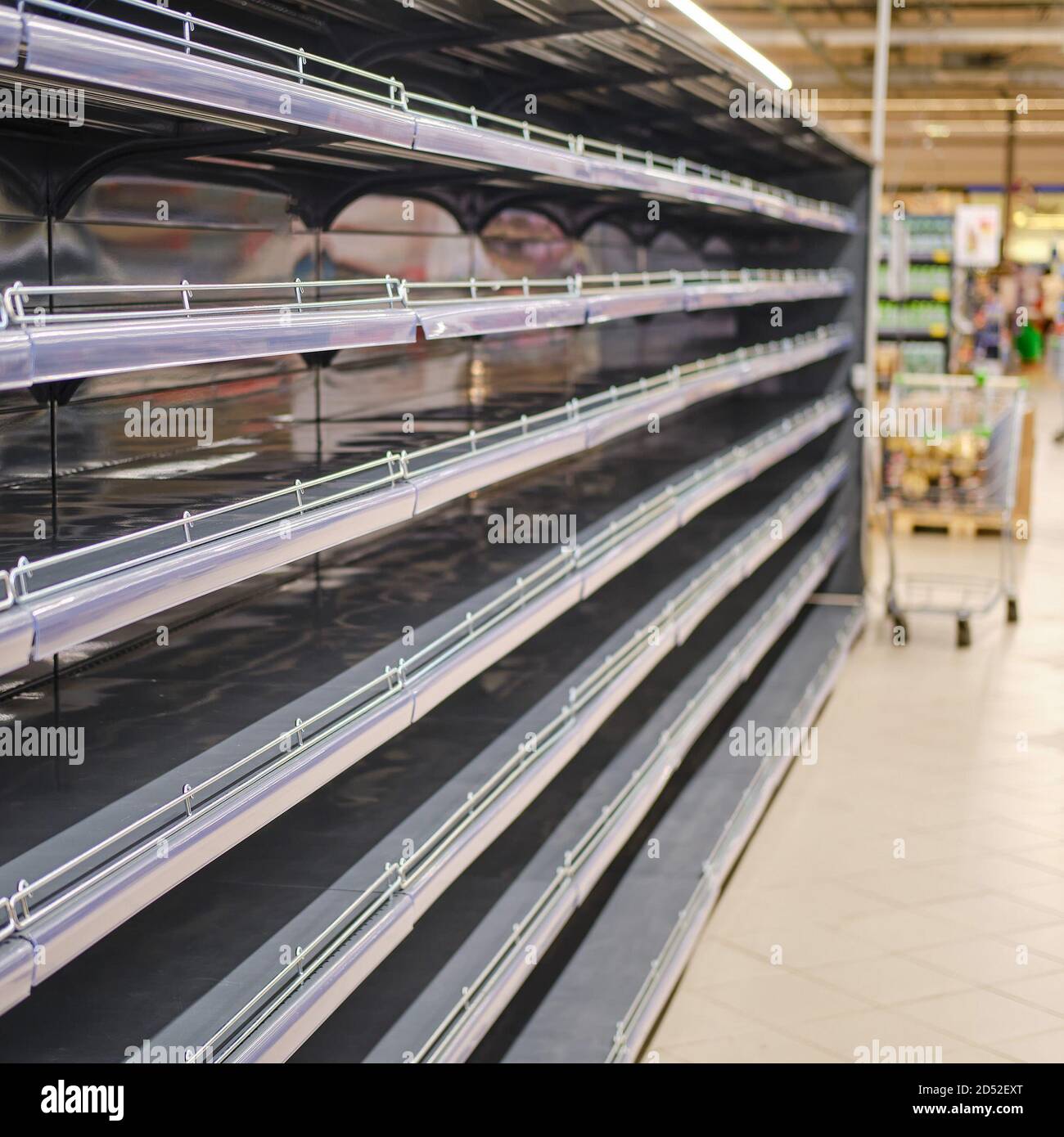 Empty grocery store shelves amid coronavirus hype Stock Photo Alamy