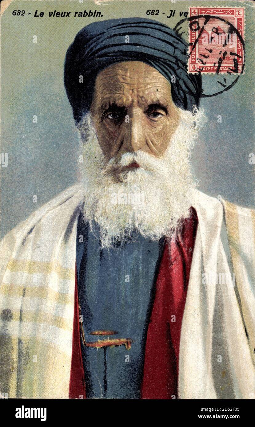Judaika Le vieux rabbin, Alter Rabbiner, Portrait, Weißer Bart, Ägypten | usage worldwide Stock Photo
