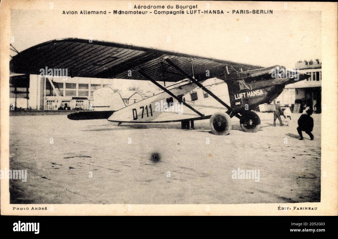 cpa Aérodrome LE BOURGET Aviation Avion MONOPLAN BERNARD 80 Moteur