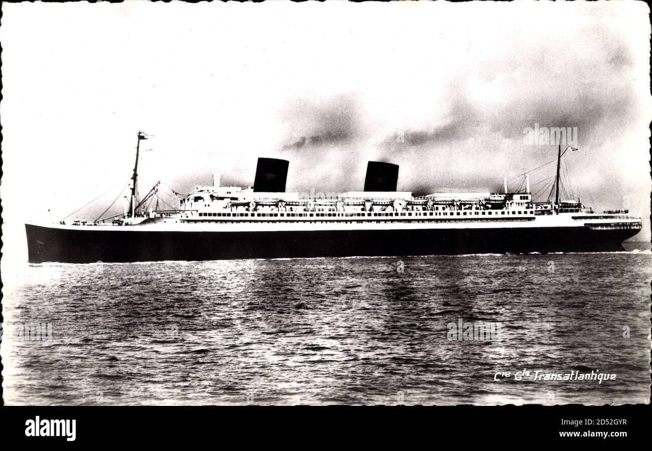 Paquebot Ile de France, CGT French Line, Ansicht Backbord usage