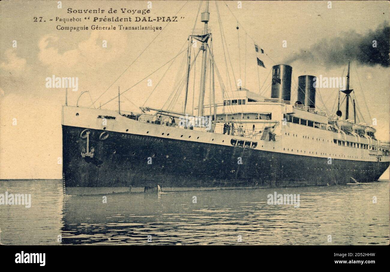 Paquebot President Dal Piaz, Dampfer auf See, CGT, French Line usage