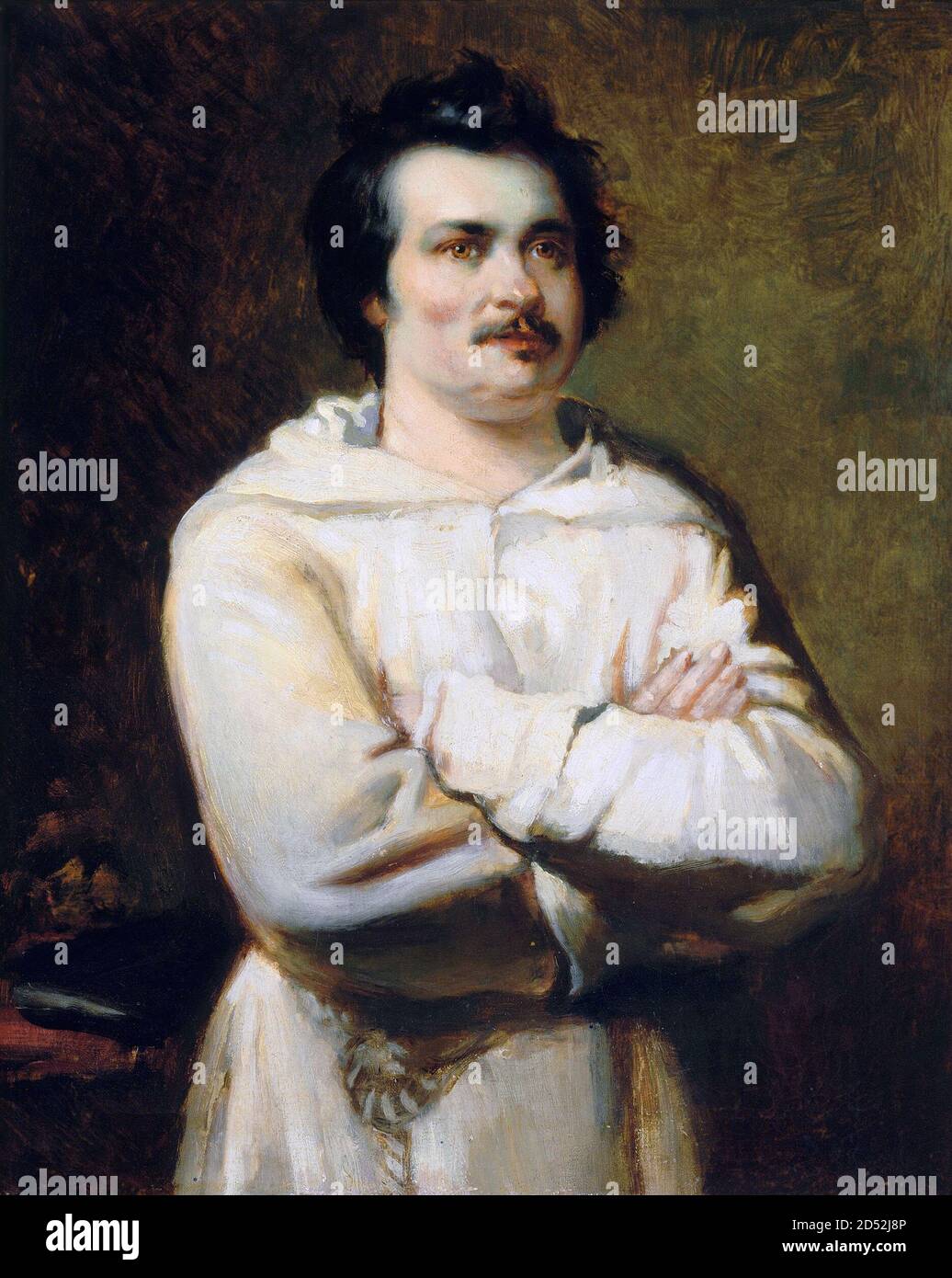 Honoré de Balzac. Portrait of the French novelist and playwright, Honoré de Balzac (1799-1850) by Maxime Dastugue,  after a painting by Louis Boulanger, oil on canvas, 1886 Stock Photo