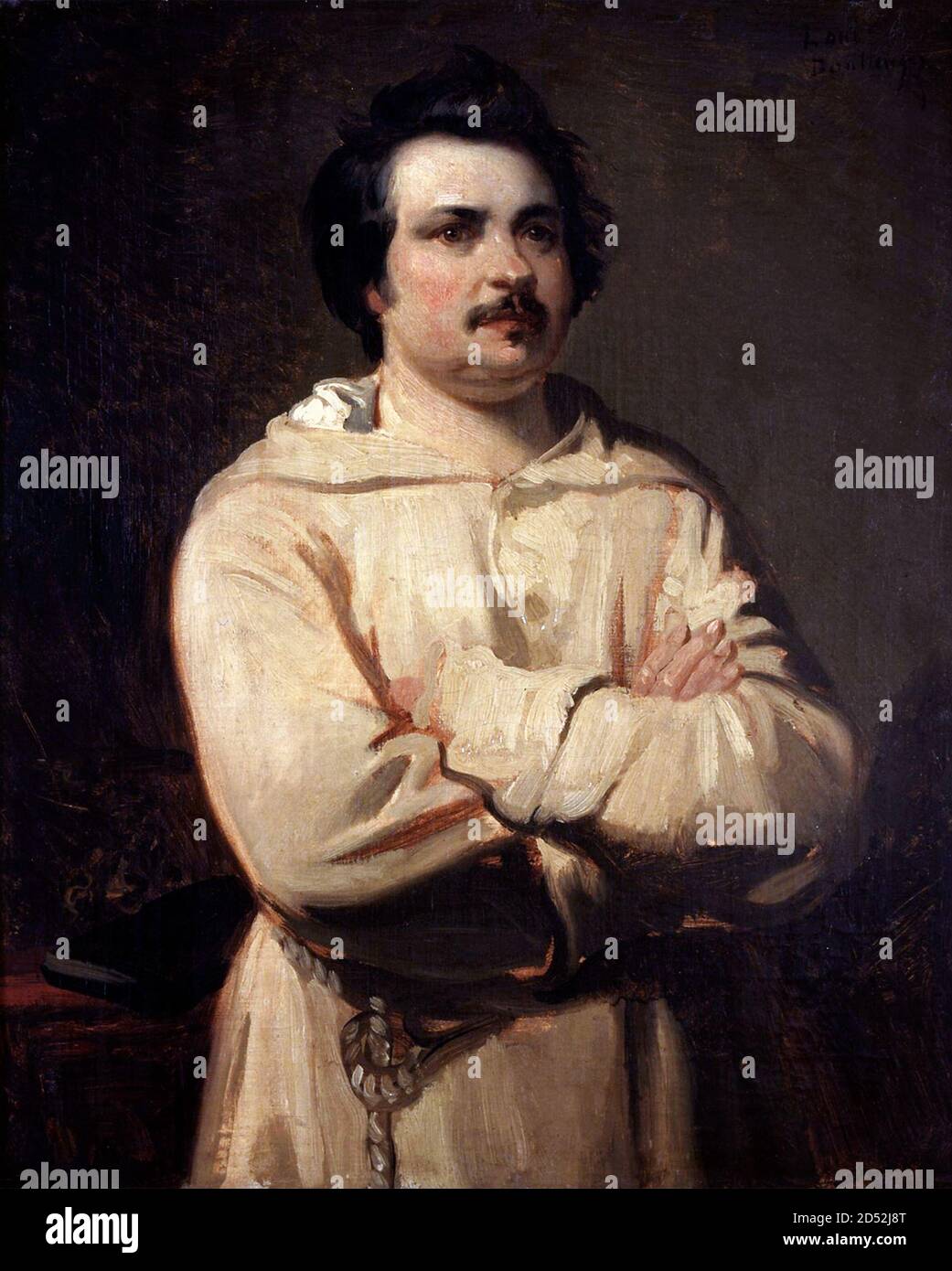 Honoré de Balzac. Portrait of the French novelist and playwright, Honoré de Balzac (1799-1850) by Louis Boulanger, oil on canvas, c.1837 Stock Photo