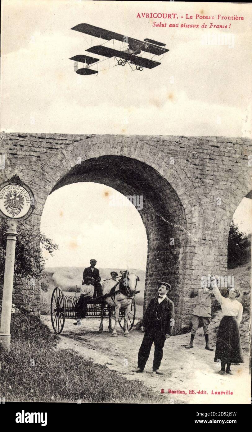 Avricourt Meurthe et Moselle, Le Poteau Frontiere, Salut aux oiseaux