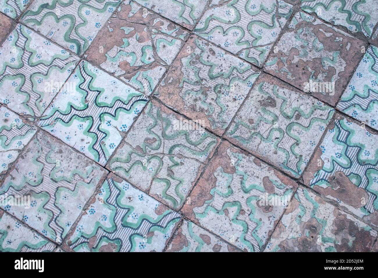 Palermo: detail of the old pavement of the Cloister of the Monastery of Santa Caterina d'Alessandria Stock Photo