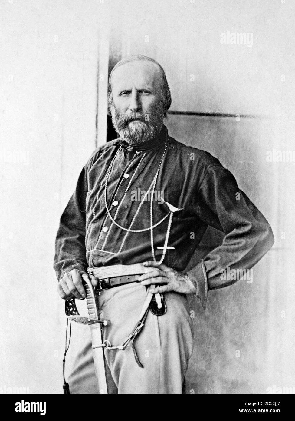 Giuseppe Garibaldi. Portrait of the Italian general and politician, Giuseppe Maria Garibaldi (1807-1882) by Gustave Le Gray, 1860 Stock Photo