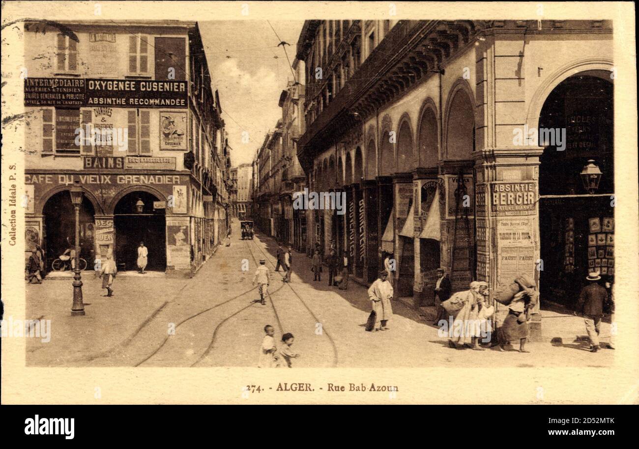 Alger Algier Algerien, Rue Bab Azoun, Straßenpartie, Geschäfte | usage ...