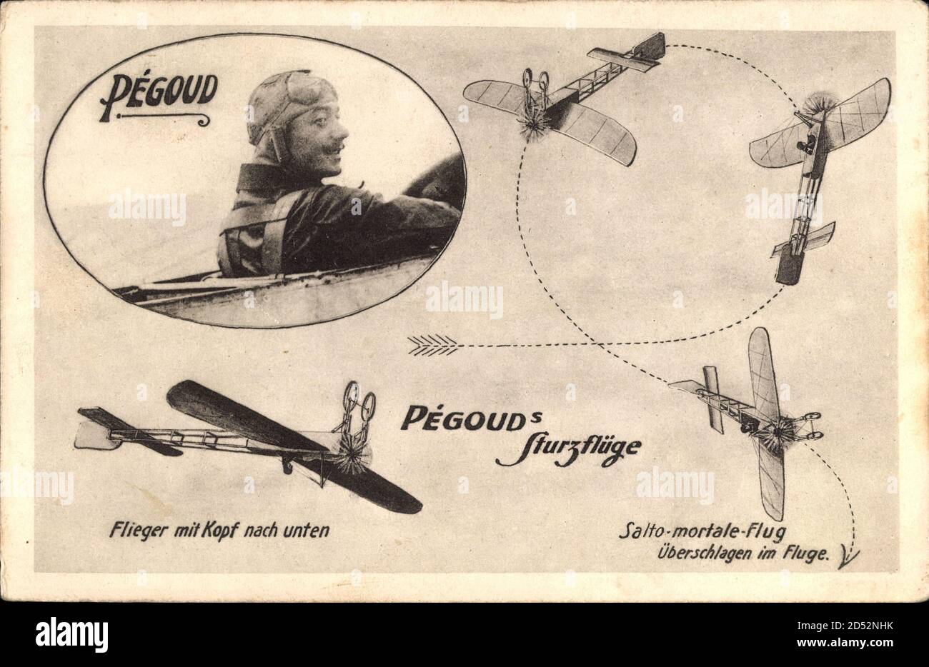 Pégouds Sturzflüge, Flieger mit Kopf nach unten, Salto Mortale | usage worldwide Stock Photo