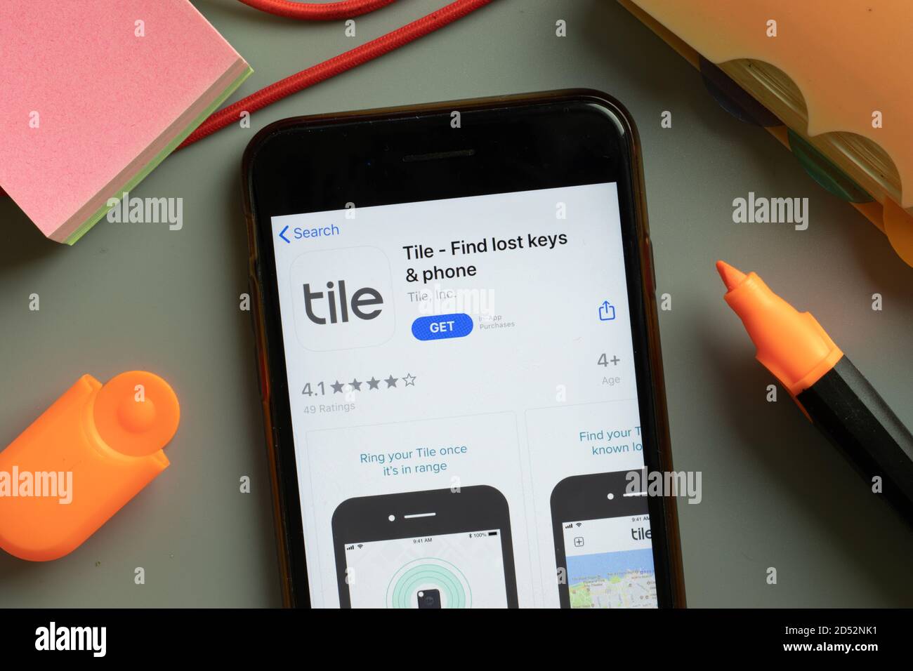 New York, USA 29 September 2020 Tile find lost keys mobile app logo