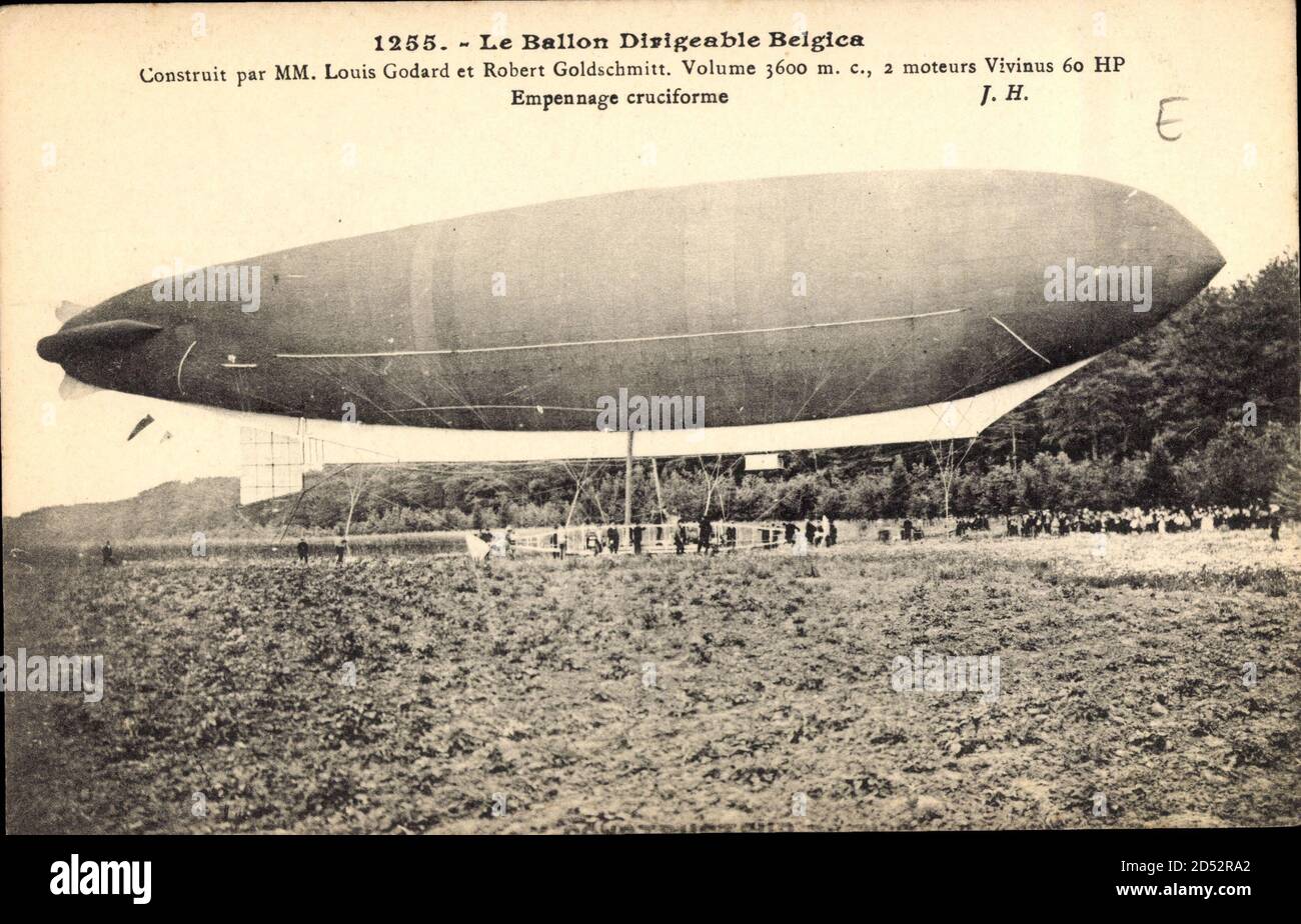 Le Ballon Dirigéable Belgica, Construit par MM. Louis Godard, Zeppelin |  usage worldwide Stock Photo - Alamy