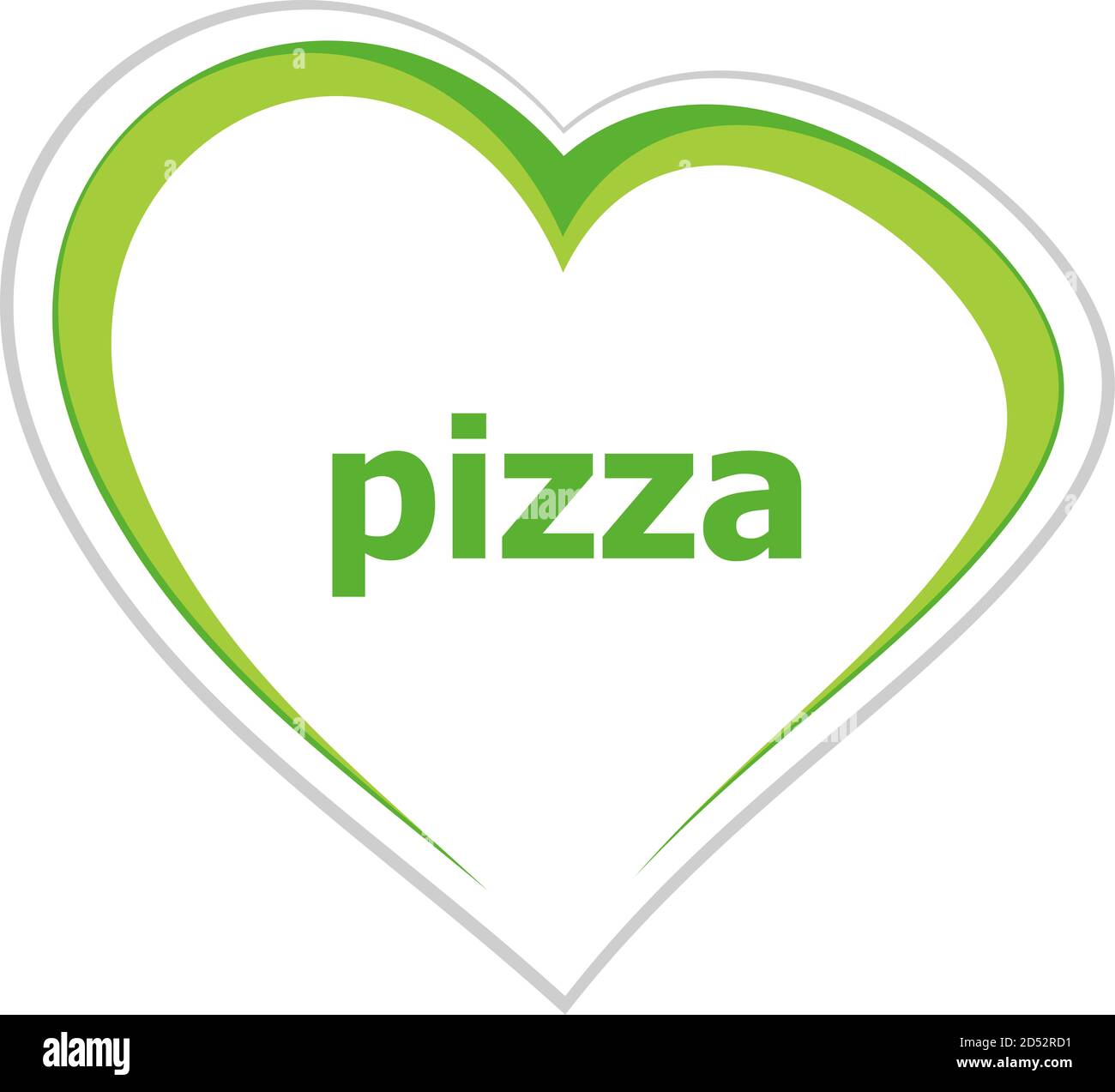 Text Pizza. Health food concept Stock Photo
