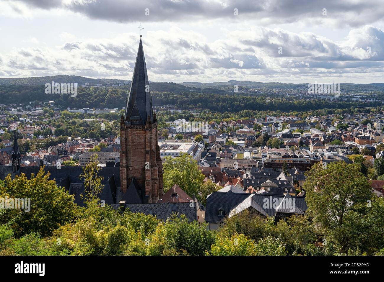 View over the city of Marburg Stock Photo