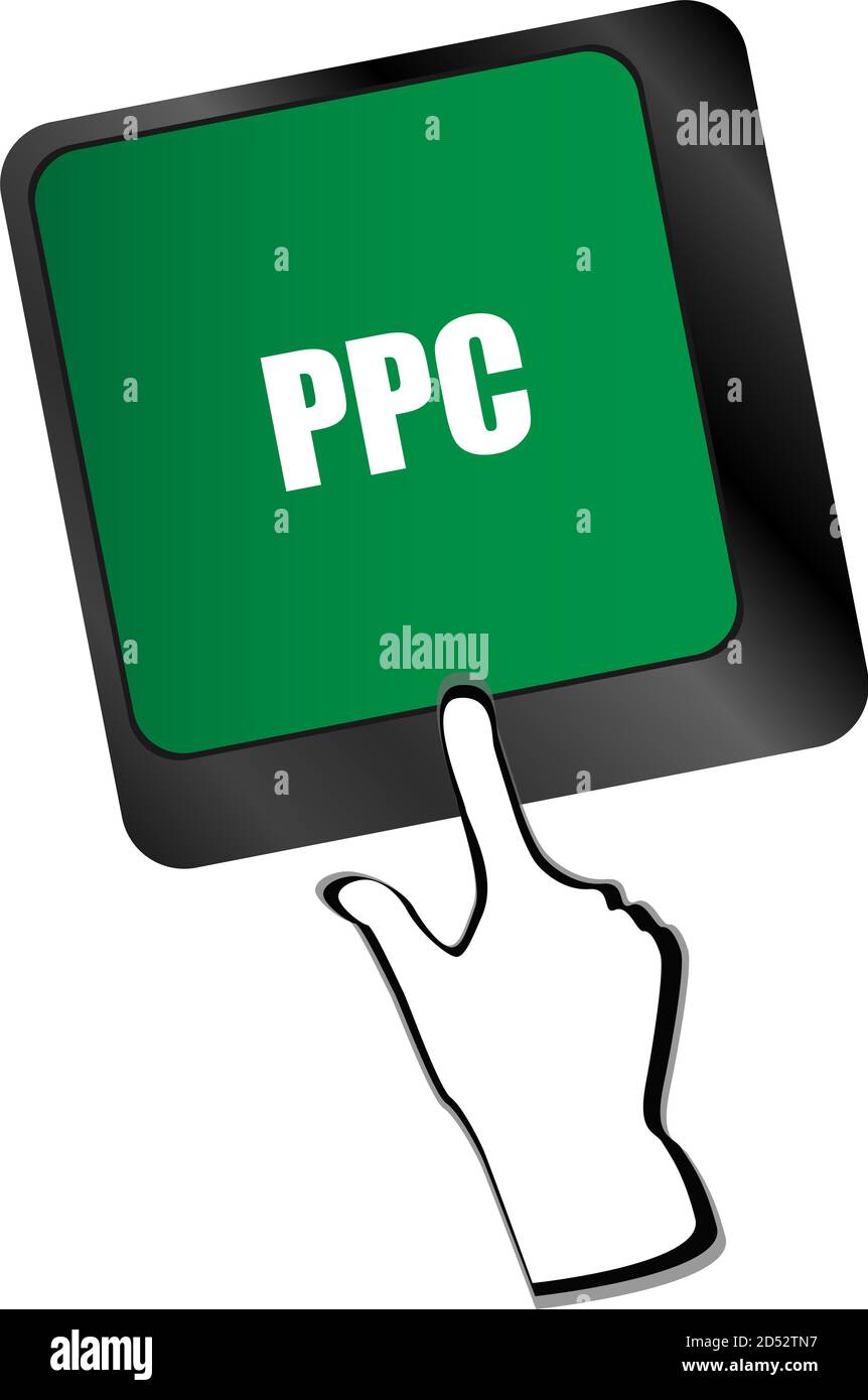 PPC (Pay Per Click) Concept. Button on Modern Computer Keyboard Stock Photo