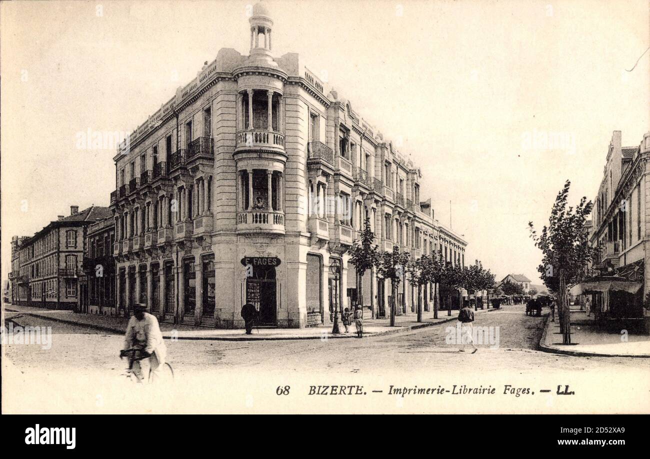 Bizerte Tunesien, Imprimerie Librairie Fages, Bücherei | usage worldwide Stock Photo