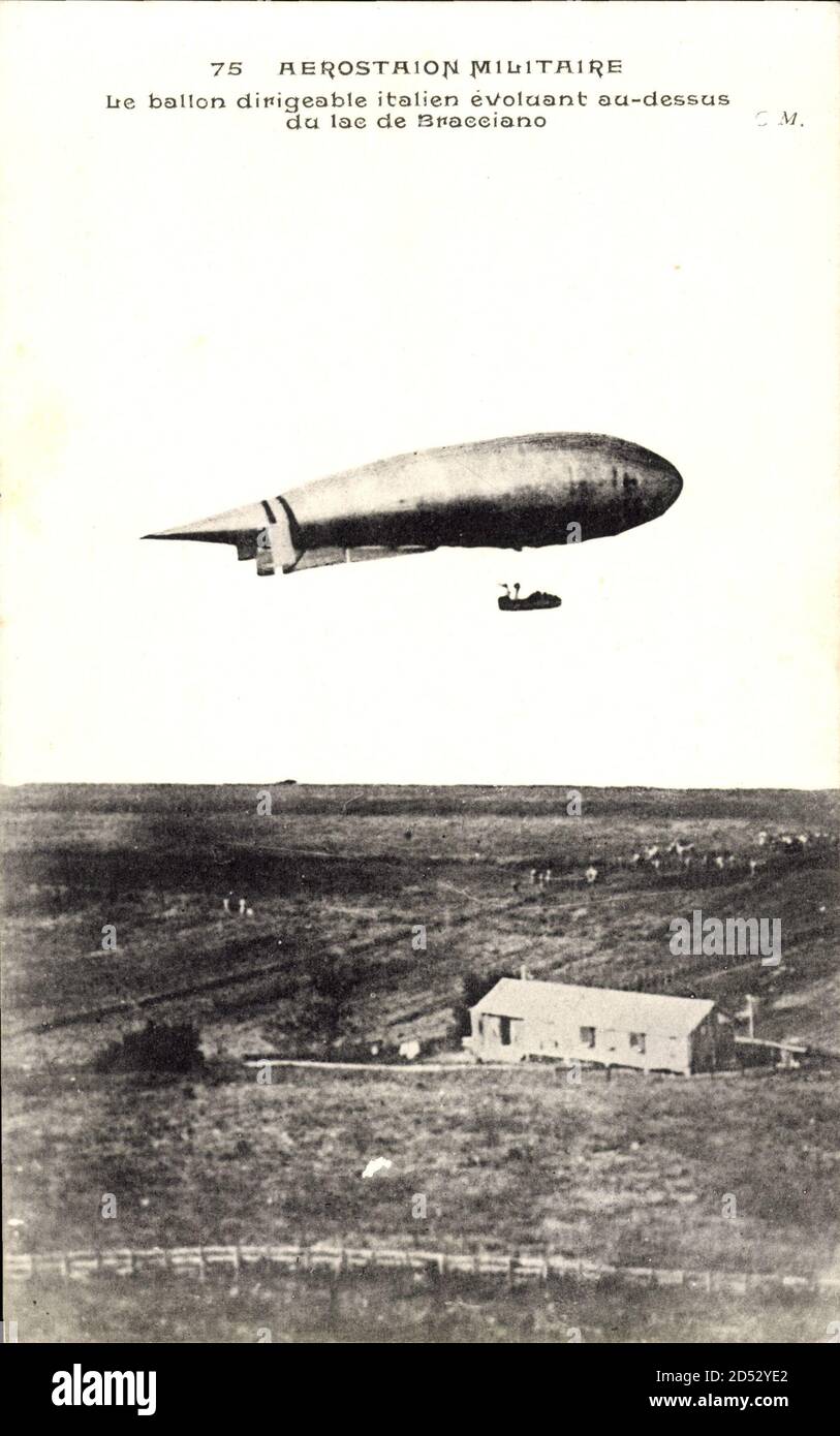 Aérostation Militaire, Ballon dirigéable italien, Italienischer Zeppelin | usage worldwide Stock Photo