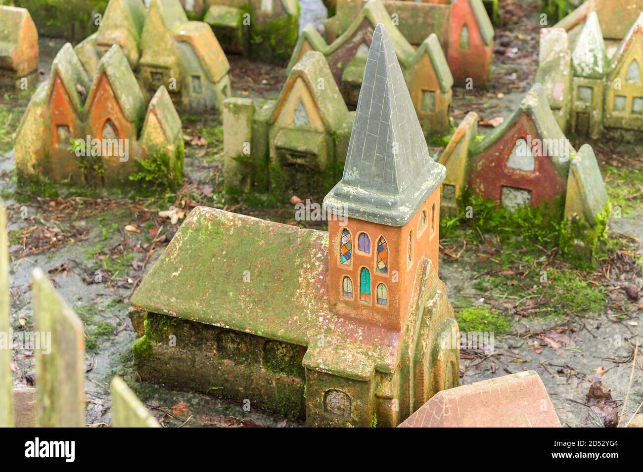 model of the old Koenigsberg, figures based on fairy tales by Ernst Theodor Amadeus Hoffmann, Russia, Kaliningrad region, Svetlogorsk, Hoffmann House, Stock Photo