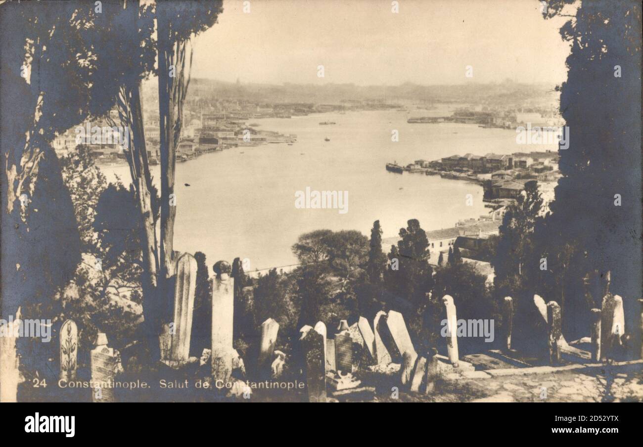 Konstantinopel Istanbul Türkei, Blick vom Berg auf die Gegend | usage worldwide Stock Photo