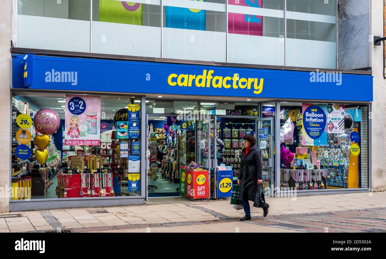 Cardfactory Shop or Card Factory Shop in Norwich UK. Cardfactory is a chain of greeting card and gift stores, founded 1997. Cardfactory Store. Stock Photo