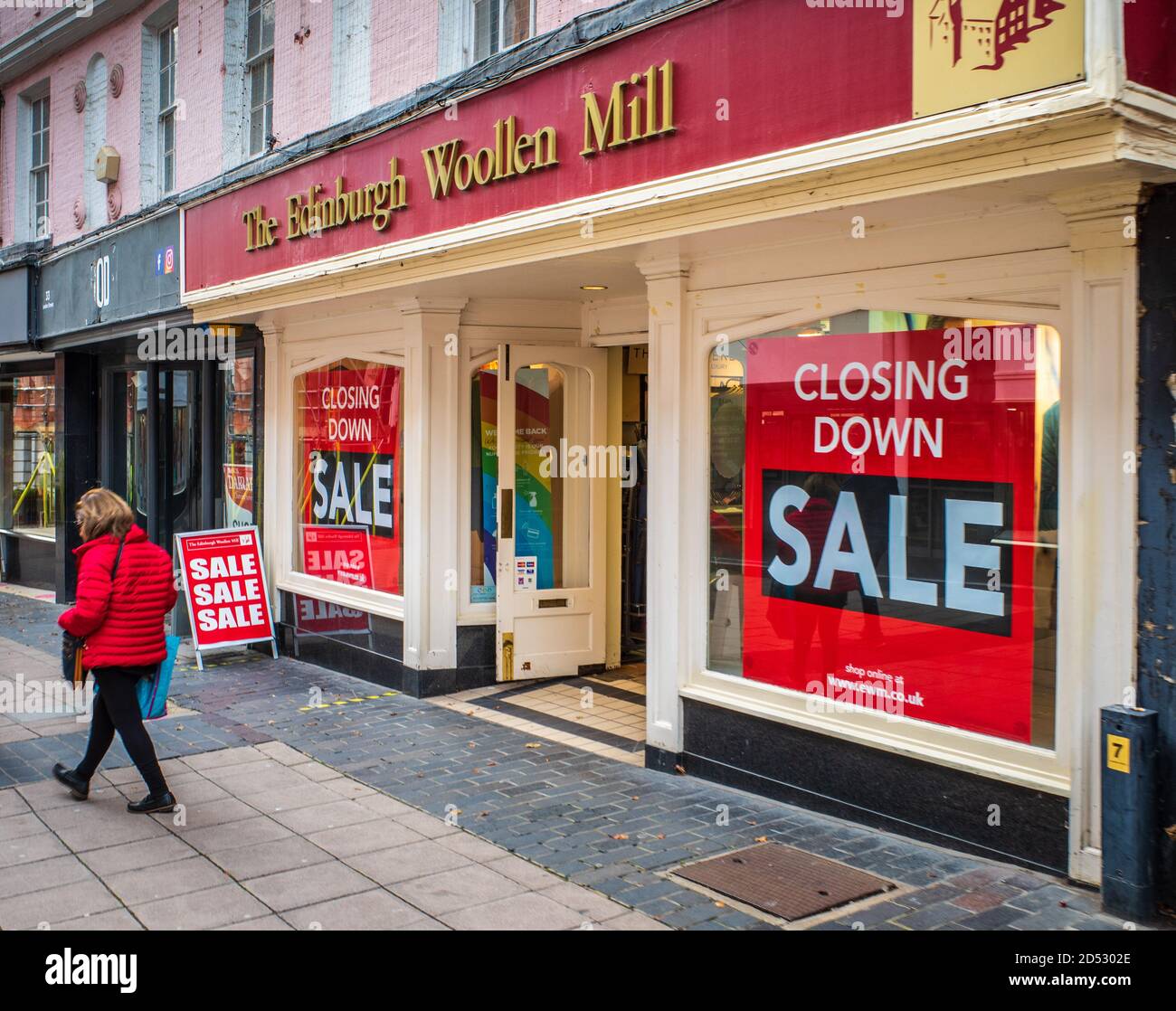 The Edinburgh Woollen Mill Closing Down Sale -  Norwich Edinburgh Woollen Mill store closing down sale during the Coronavirus Covid-19 pandemic. Stock Photo