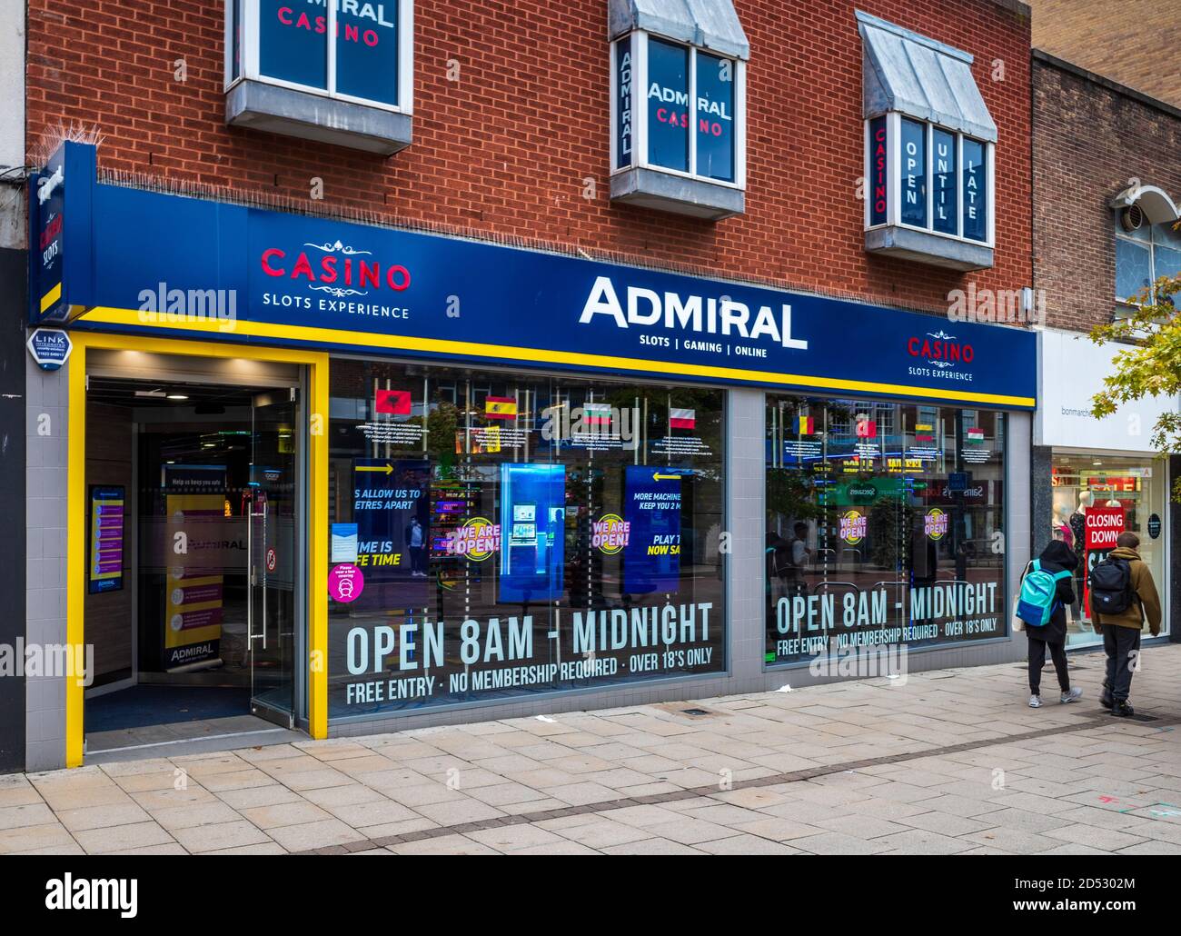 Admiral Casino gaming venue Norwich, slots, one of 230 high street & seaside venues owned by Luxury Leisure Talarius. High Street Slot Machines. Stock Photo