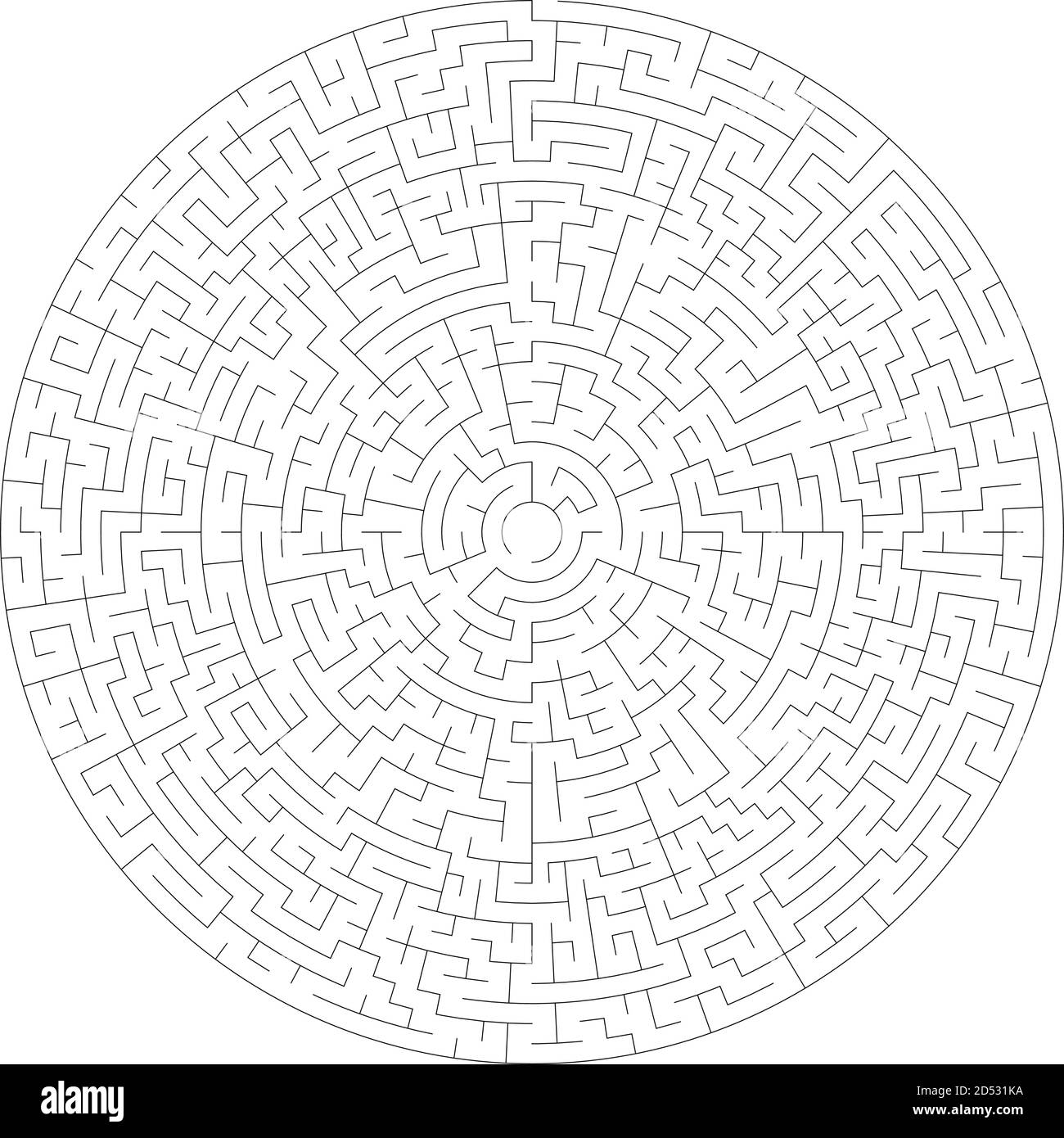 Solvable circle, circular Maze, Labyrinth. Puzzle game. (The Stroke ...