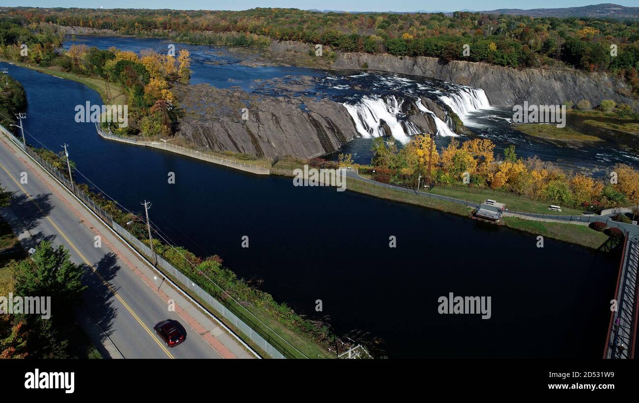 Aerial view of Cohoes Falls in Cohoes, New York Stock Photo Alamy