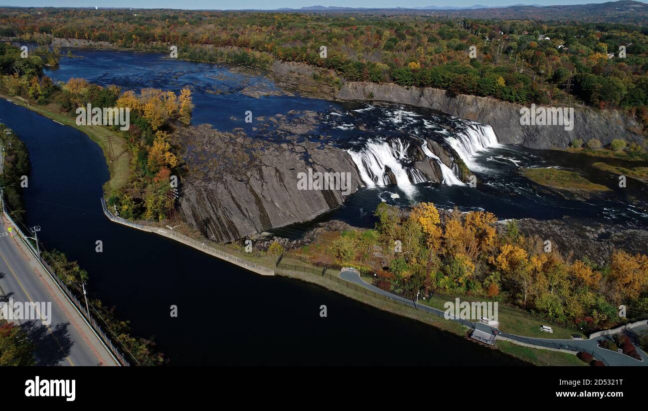 Aerial view of Cohoes Falls in Cohoes, New York Stock Photo Alamy