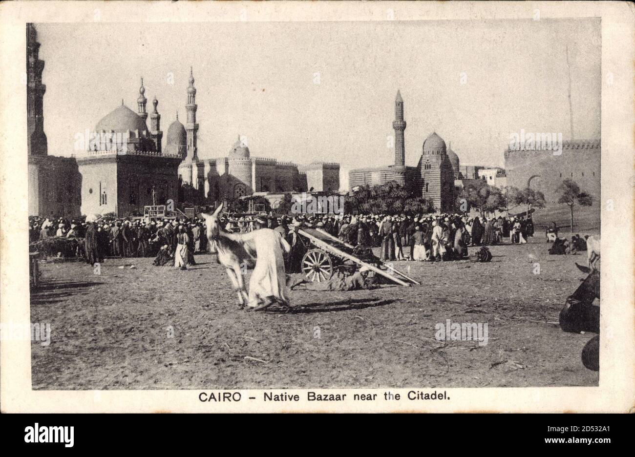 Native Bazaar Cairo Kairo Ägypten, native Bazaar near the Citadel, Esel, Moschee ...