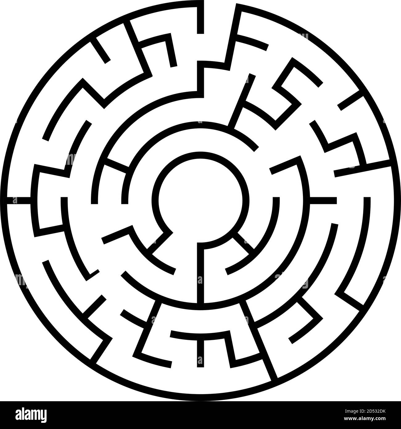 Solvable 3D maze, labyrinth, puzzle game vector illustration Stock