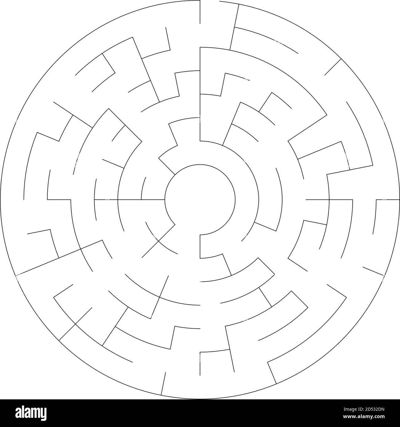 Solvable circle, circular Maze, Labyrinth. Puzzle game. (The Stroke ...